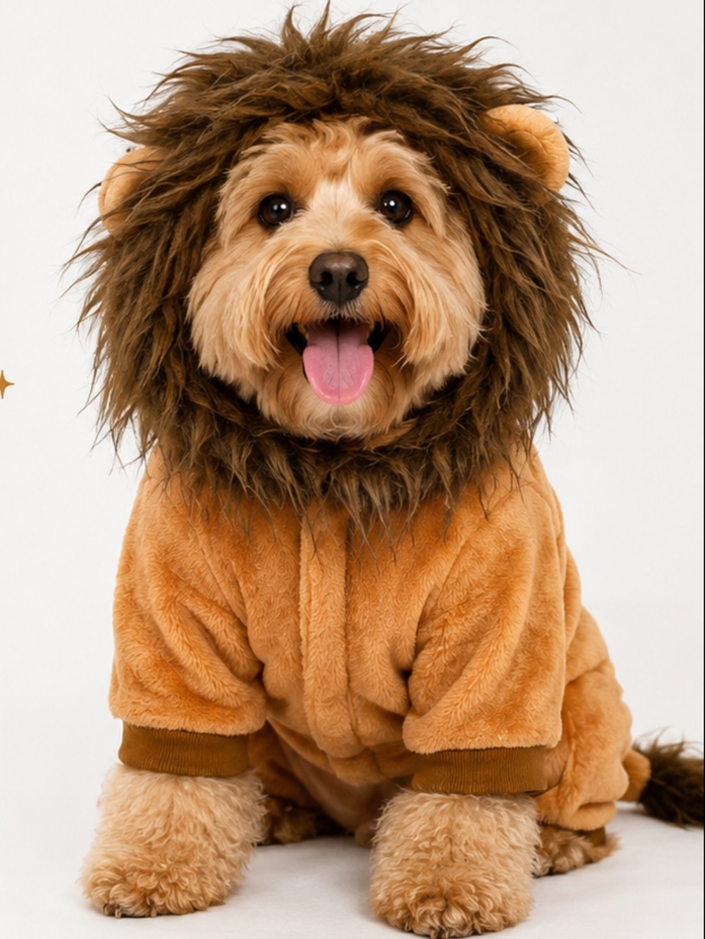 🦋Dog Lion Costume Size Large Cozy Plush Halloween Pet Outfit